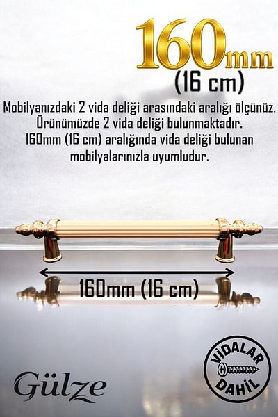 GÜLZE HOME 160mm AVANGART LUXURY WHITE SILVER MODEL POMĂ MÂNERE DE MOBILIERĂ-BUCĂTĂRIE, SERTAR, MÂNERE DE DULAP