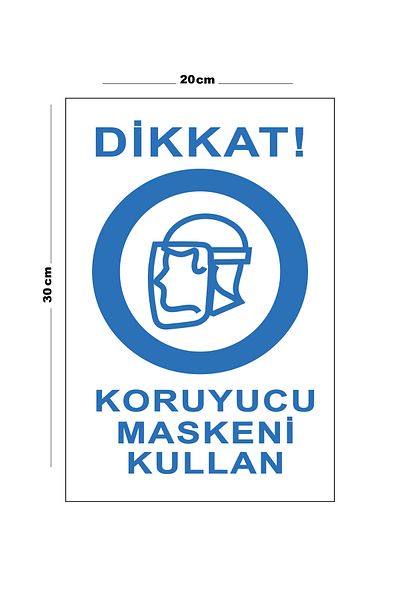 Lucena Metal Caution Use Protective Mask 20cm X 30cm A4 Size Warning Sign Directional Sign