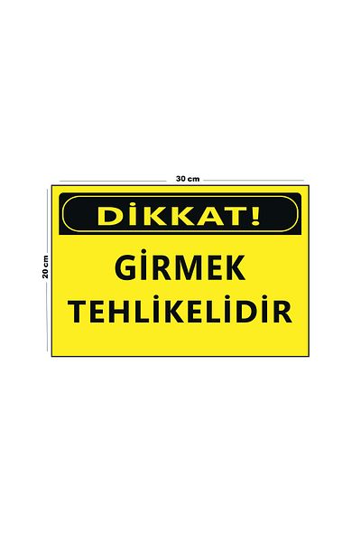 Lucena Metal Caution Entering Dangerous 20cm X 30cm A4 Size Warning Sign Directional Sign