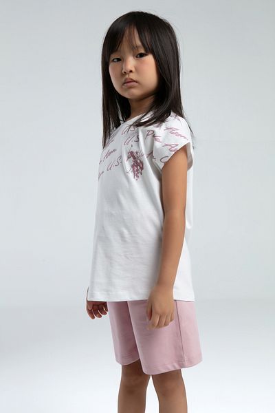 U.S. Polo Assn. Girl's White Pajama Set 50312190 -Vr013