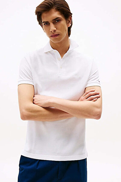 Tommy Hilfiger Erkek Th Regular Fit Monotype Polo T-Shirts - Beyaz