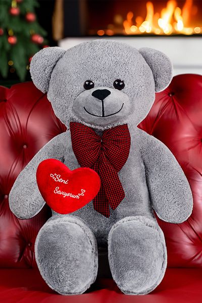 Canestar I Love You Big Plush Bear with Heart - Special Gift for Lover - Bow Tie Bear
