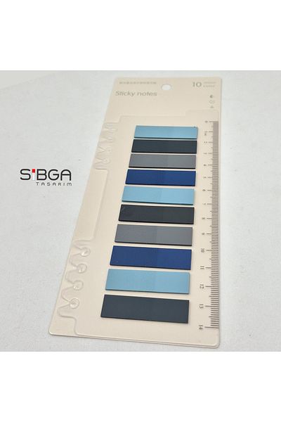 sibga tasarım Transparent Colored Post-It Note Paper - 200 Sheets Bookmark Sticker