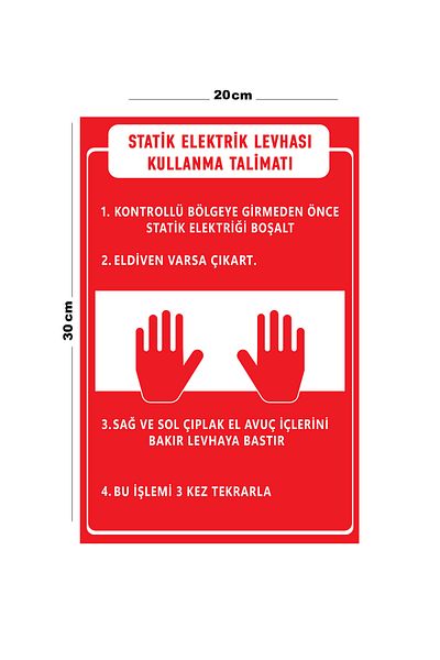 Lucena Metal Static Electricity Sign Instruction to Use 20cm X 30cm A4 Size Warning Sign Direction