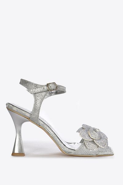 Vizon Ayakkabı Women's Silver Classic Heeled Shoes Vzn25Y-028