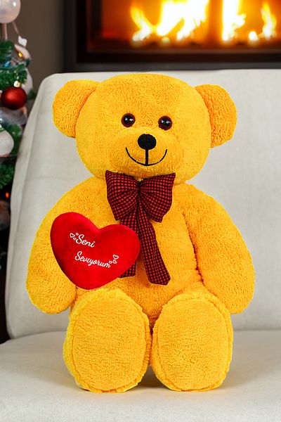 Canestar I Love You Big Plush Bear with Heart - Special Gift for Lover - Bow Tie Bear