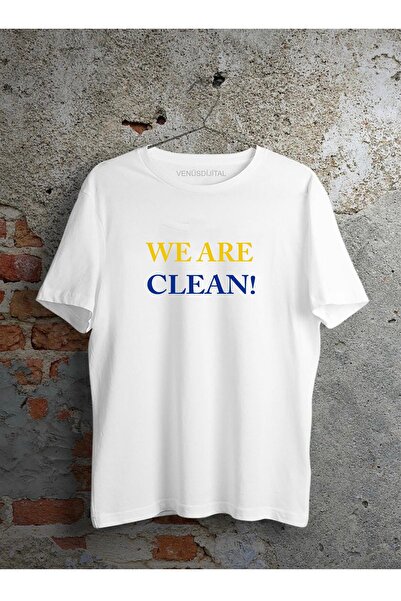 venüsdijital Tricou cu tricou cu imprimeu We Are Clean, cu decolteu normal