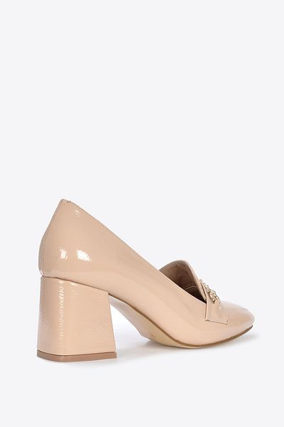Vizon Ayakkabı Women's Leather Patent Leather Classic Heeled Shoes Vzn25Y-001