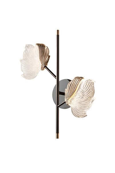 Apliqa Taran Siyah Gold 2'li 10 Watt Çiçek Desenli Modern Ledli Aplik