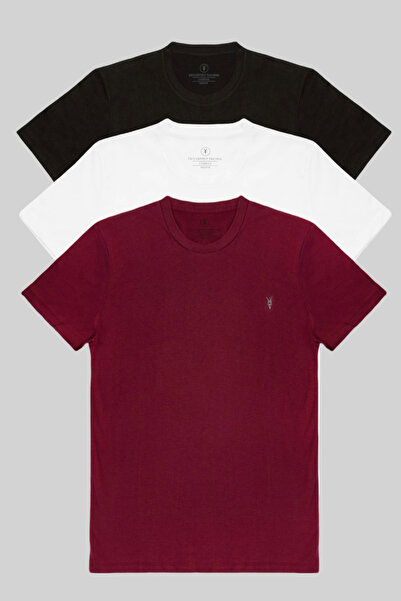 MAXIMILLIAN Ανδρικό μπλουζάκι 3 τεμαχίων 100% βαμβακερό Basic Crew Neck