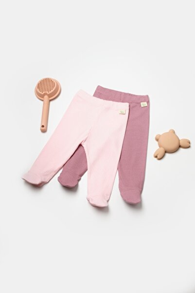 BabyCosy Organic Wear Set 2 pantaloni Bamboo, roz, BabyCosy, 50%bumbac+50% ba...
