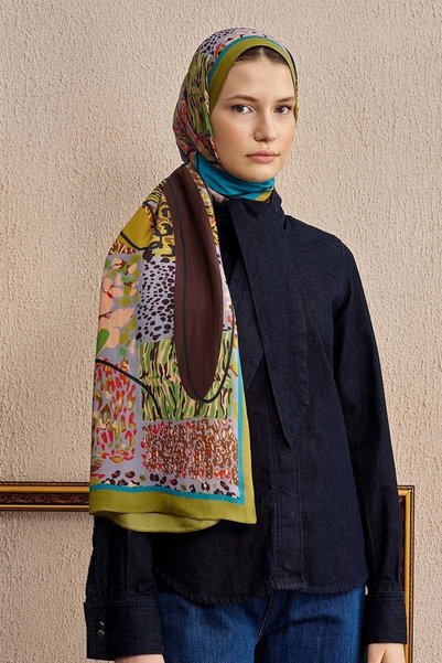 ED Scarf Celebrity Sable Shawl - Oil Green