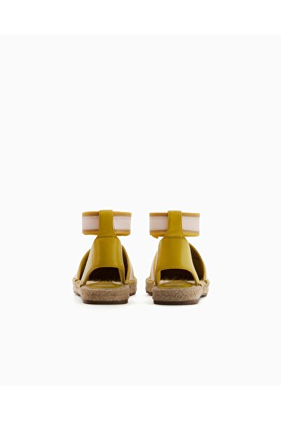 Armani Exchange Unısex Kontrsat Detaylı Bilek Bantlı Hasır Detaylı Taban Sarı Espadril XDS006 XV923-00527
