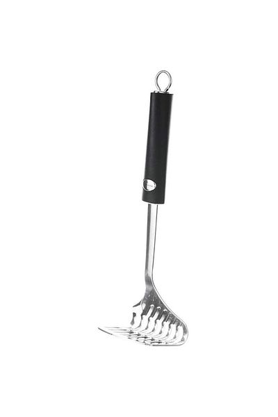 Ghidini potato masher, stainless steel, silver/black, 27.5 cm
