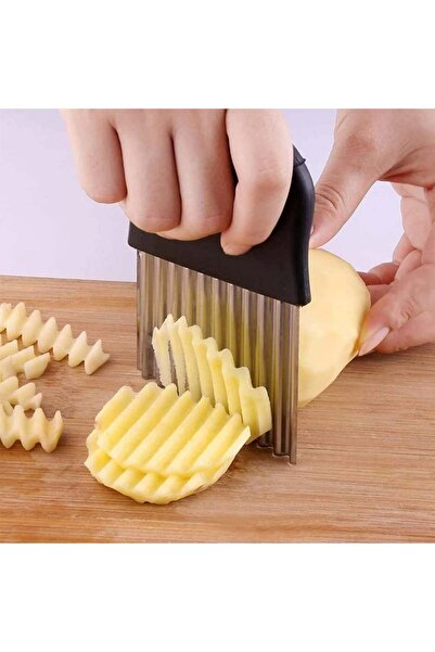 WELLXUNK wavy blade cutter, stainless steel, silver/black