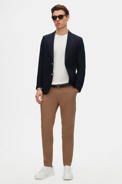 D'S Damat Μπλουζάκι Slim Fit White Crew Neck 100% βαμβακερό που αναπνέει