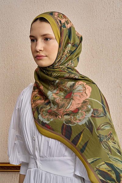 ED Scarf Celebrity Carmina Shawl - Πράσινο λάδι