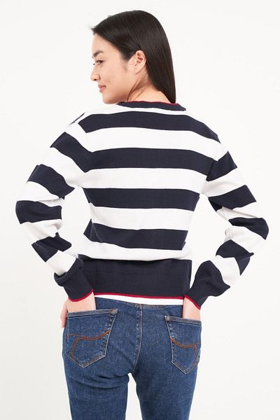 Timeout Pulover dama tip cardigan cu model in dungi