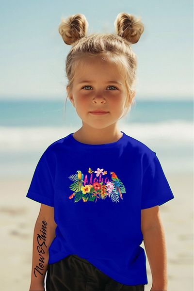 New Shine 1 tricou este un cadou pentru achiziții de 6 și peste în coș - Tricou pentru copii oversize cu imprimeu Aloha