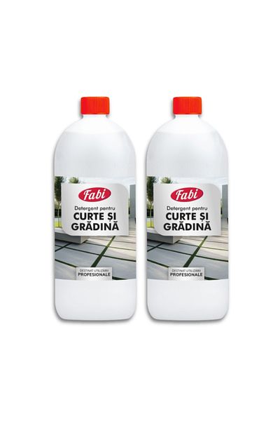 FABI Pachet 2 x Detergent pentru curte si gradina, Fabi, 2 x 1L, indeparteaza lichenii si algele