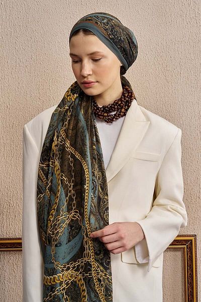 ED Scarf Πράσινο Rogue Shawl - Βαμβακερό μετάξι