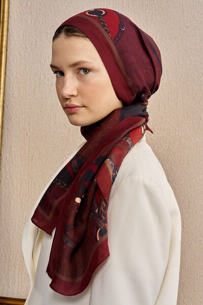 ED Scarf Celebrity Pietra Şal - Bordo