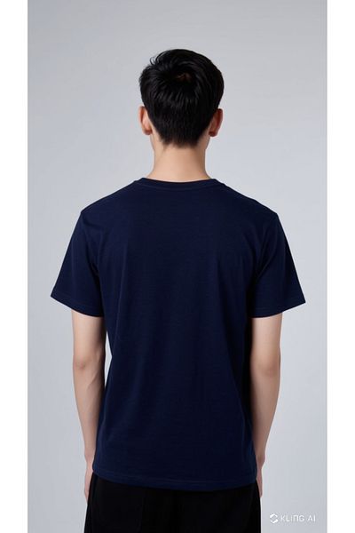 Let's Wear Γεννήθηκε το 1884 Ανδρικό μπλουζάκι από 100% οργανικό βαμβάκι Basic πλεκτό Navy Blue