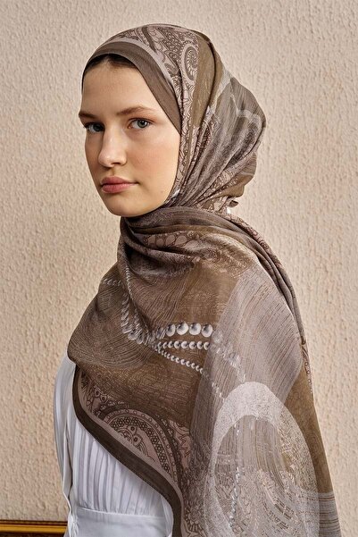 ED Scarf Pamuk İpek Pearl Şal - Bej