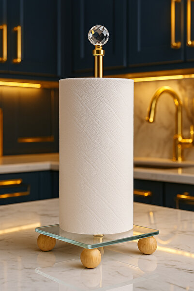 MİS KİTCHEN Tașlı Lüks Kağıt Havluluk - Cam Havluluk Tezgah Üstü Peçete Organ...