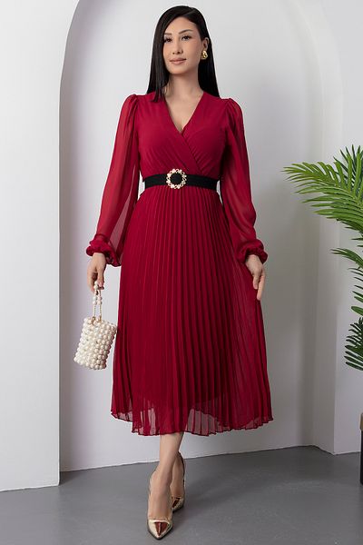 PULLIMM Rochie din șifon cu fustă plisată GRS3314