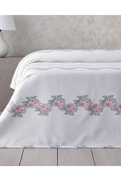 English Home Różowy Daisy Chain Ecosoft Personalizowany koc z motywami 200x220 cm