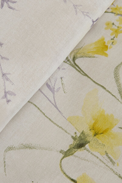 Karaca Home Rosella 100% Cotton Single Duvet Cover Set Yellow