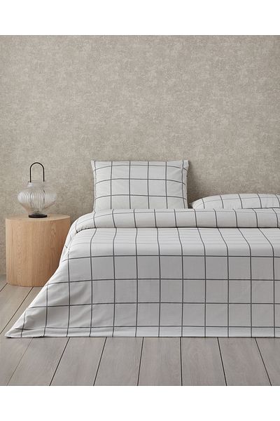 English Home Plaid Wave Easy-Iron Single Duvet Cover Set 160X220 cm Gray