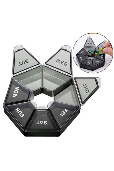 Generic Pills Box separator by days Weekly Smart Pill Organizer Stay on Track, Stay Healthy