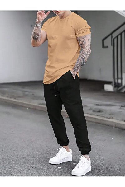 PAVRO Ανδρικό σετ αθλητικής φόρμας oversized ΜΟΝΟΧΡΩΜΟ b με τύπωμα Σετ αθλητι...