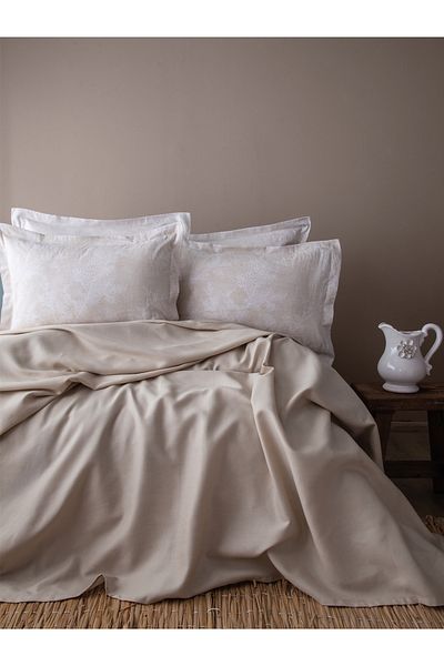 BED LİNE Tanya Bamboo Pique Set Beige Double