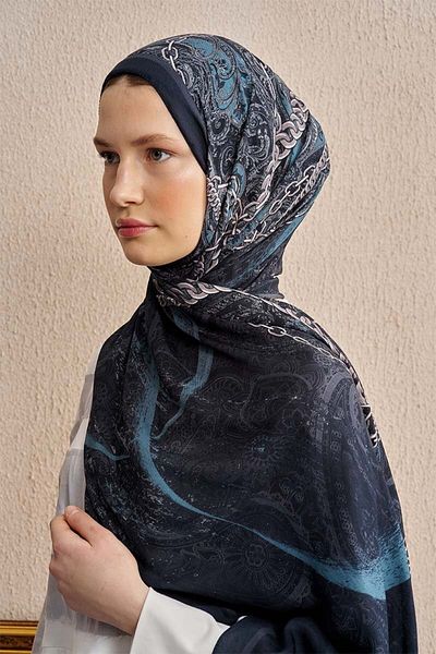 ED Scarf Blue Rogue Wrap - Bumbac Mătase