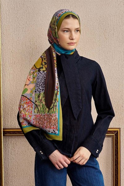 ED Scarf Celebrity Sable Shawl - Oil Green