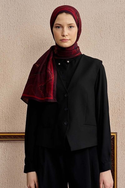 ED Scarf Claret Red Ed Scarf Celebrity Karte Shawl