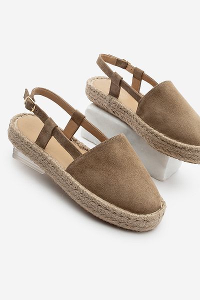 Marjin Olivgrüne Wildleder-Sandalen für Damen – echtes Leder, offener Rücken, Jute-Espadrille, Zutan-Soil-Wildleder