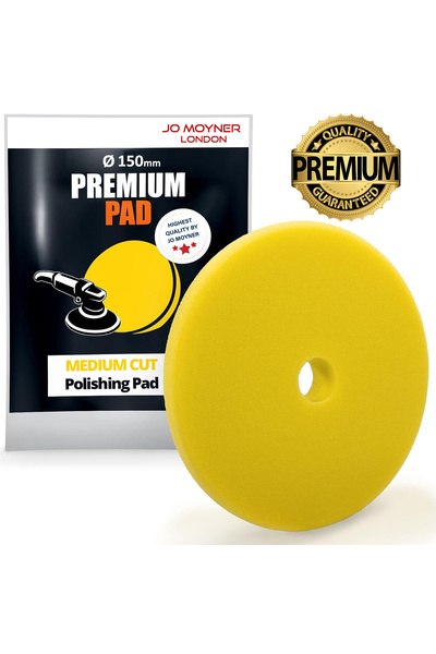 Jo Moyner Medium Cut Polisaj Süngeri Pedi Orta Çizik Giderici 150mm Sarı Araç...