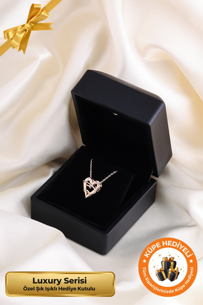 Lucente Jewellery Luxury Serisi Işıklı Hediye Kutulu 925 Ayar Rose Gümüş Kapl...