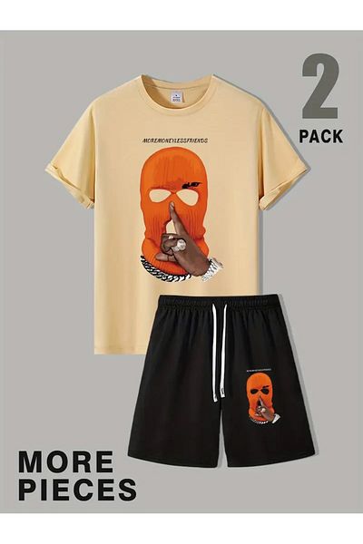 pandy More Money Printed Shorts T-Shirt Bottom - Top Set