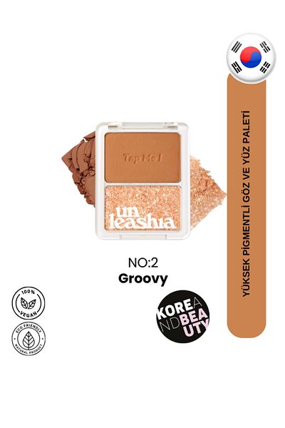 UNLEASHIA Tap Me Palette Duo No:2 Groovy – Shimmer and Matte Eyeshadow Palette