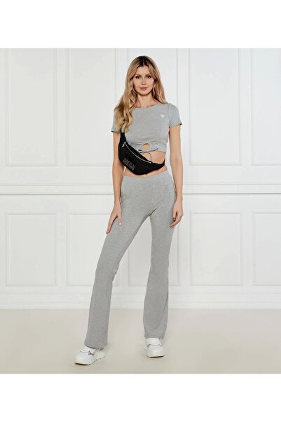 Guess Kadın Gri Crocus Mini Paça Ribana Pantolon