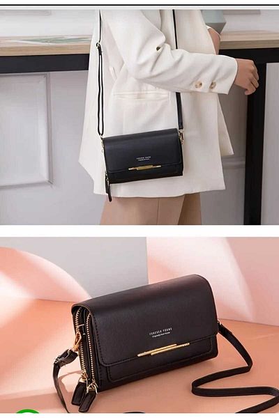 Milena Life Women's Korean Style Large Capacity Wallet with Long Strap Shoulder and Crossbody Bag Function Mobile Bag