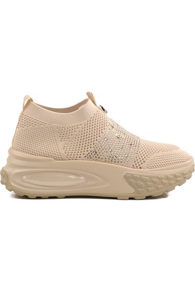 Guja Tricotaj de damă Pantofi ortopedici cu pană Bej Stone Air Talpă groasă cu platformă Pantofi sport pentru mers