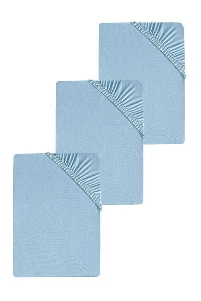 COTENCONCEPT Cearşaf de pat pieptănat din bumbac simplu - 80x200+30cm 3 bucăţi cu elastic