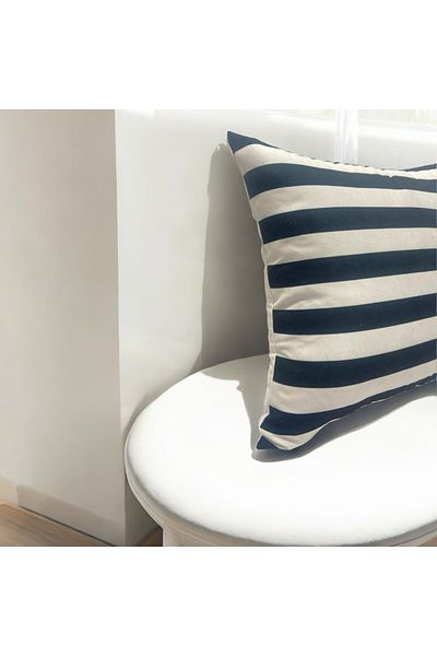 ASDİVA Husă de pernă decorativă cu dungi negru-bej pentru acasă cu tematică boemă 43x43
