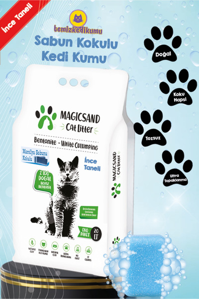 magicsand Cat Litter Marsilya Sabun Kokulu Kedi Kumu 20 Lt Ince Taneli